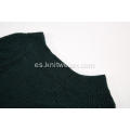 Jersey de punto holgado con cuello redondo de mohair para mujer